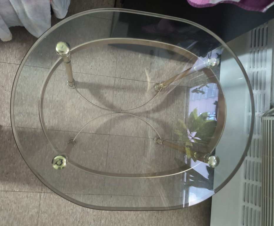 Glass Top Coffee Table with Gold Frame - photo 3