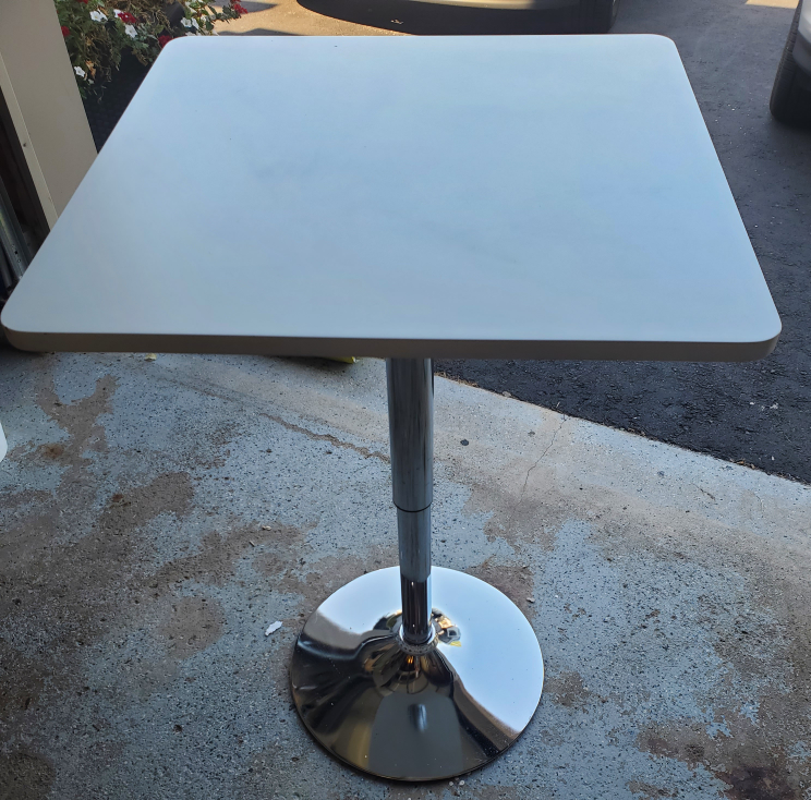 Square White Bar Table