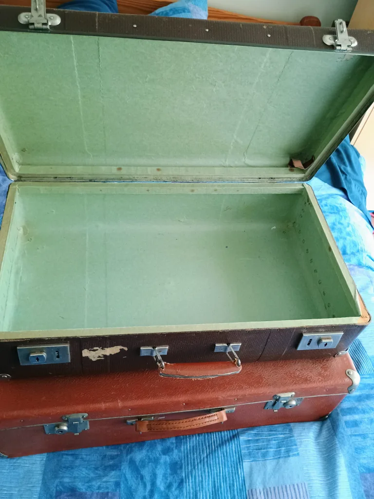 🧡 🎉👉 Vintage Suitcases - Set of Two... bon voyage image indicator(2)