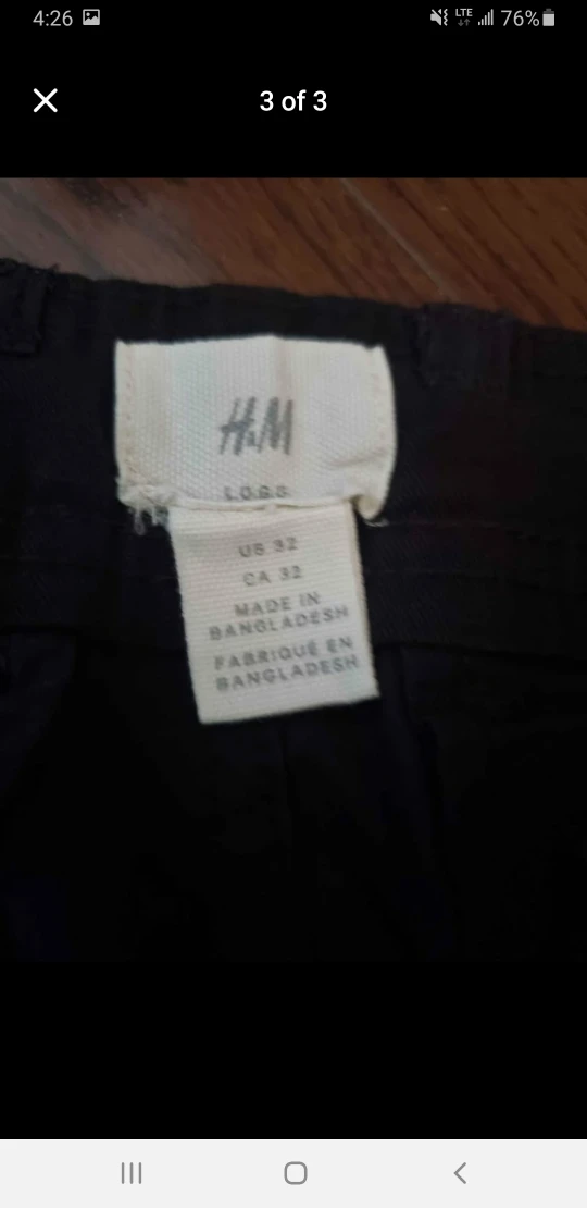 H&M Black Cargo Shorts - Size 32 - photo 3