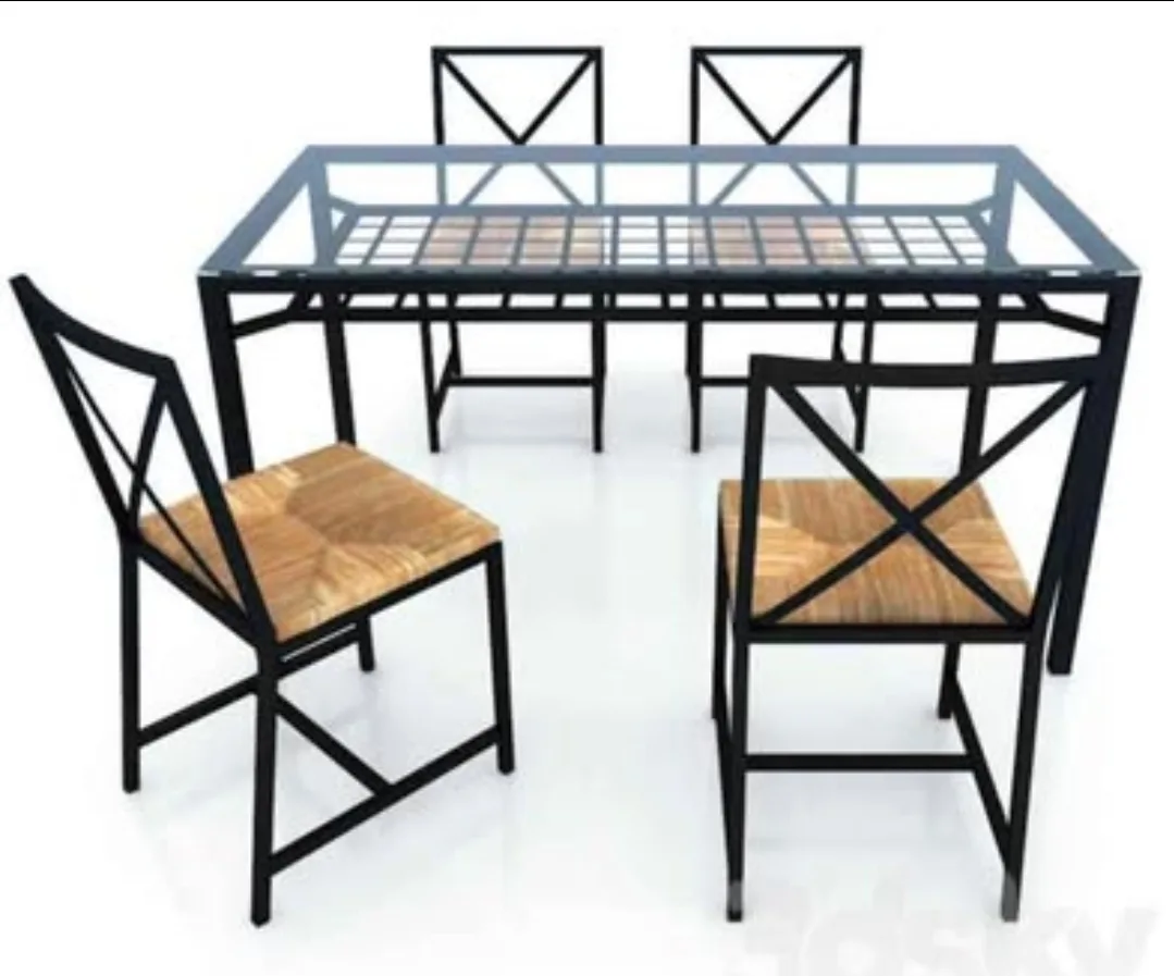 Glass Top Dining Table with 4 Chairs image indicator(2)