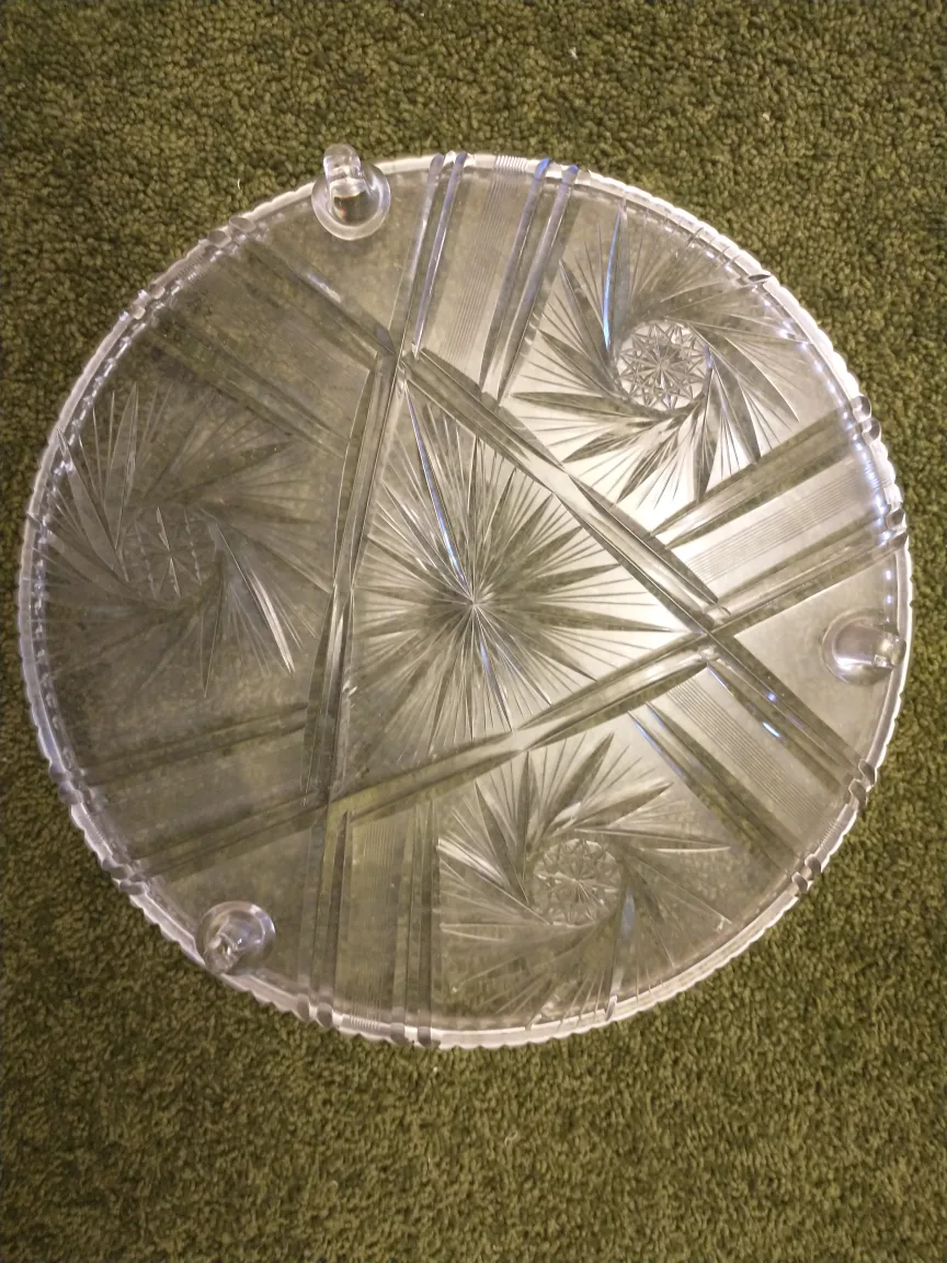 Vintage Clear Glass Footed Cake Stand image indicator(2)