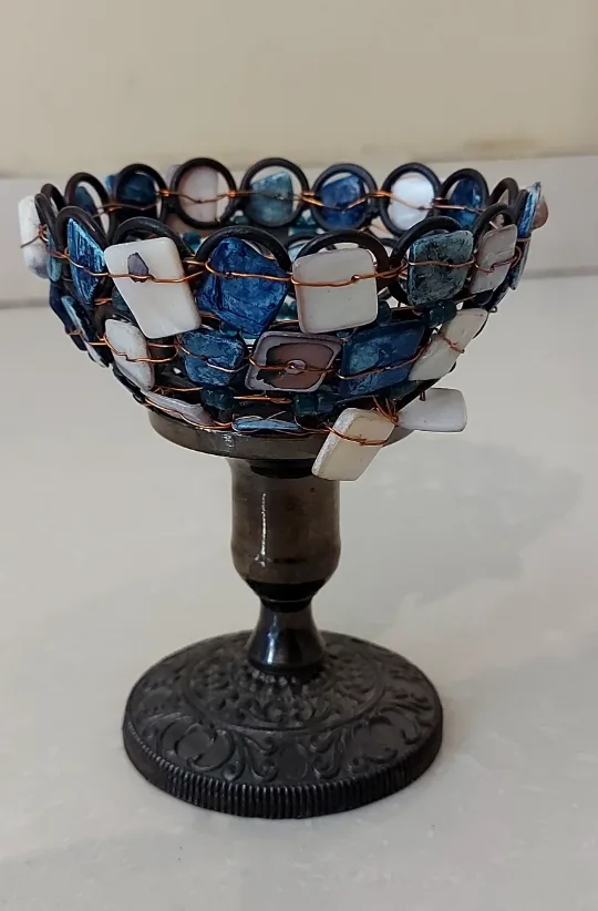 Beaded Pedestal Candle Holder thumbnail