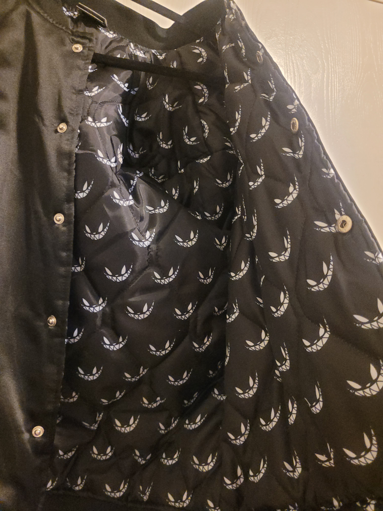 Black Bomber Jacket with Graphic Design - photo 2