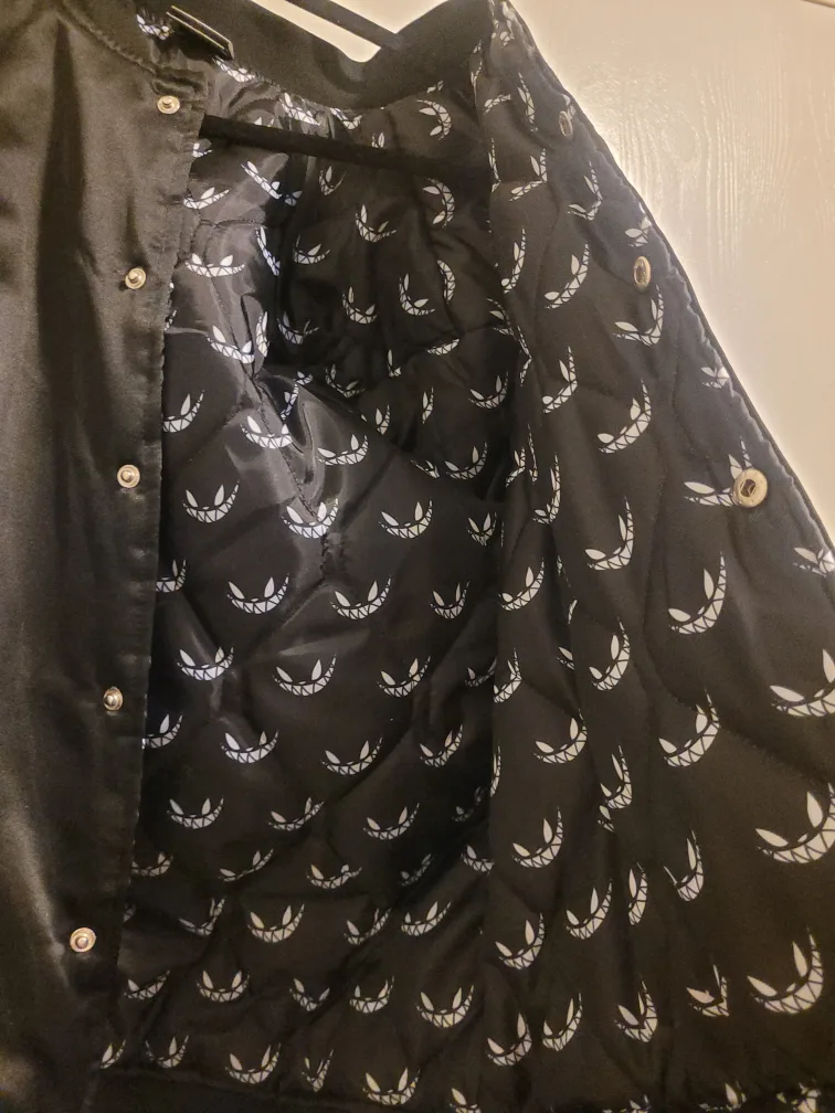 Black Bomber Jacket with Graphic Design image indicator(2)