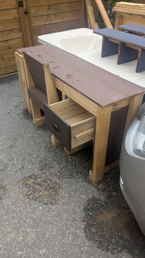 Handmade Wooden Desk and Chair Set image indicator(2)