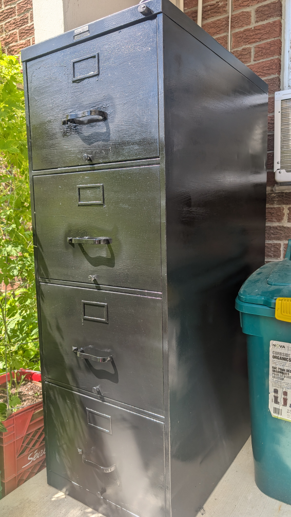 Black 4-Drawer Filing Cabinet - photo 2