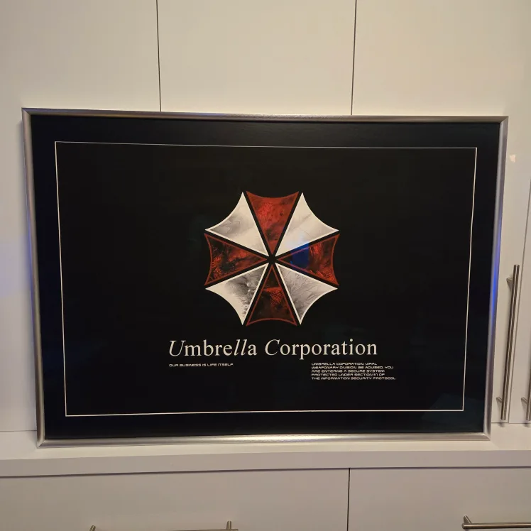 Resident Evil Umbrella Corporation Wall art. Custom steel frame thumbnail