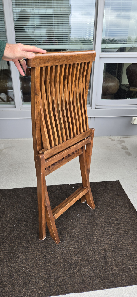 Set of 4 Teak Folding Chairs - photo 2