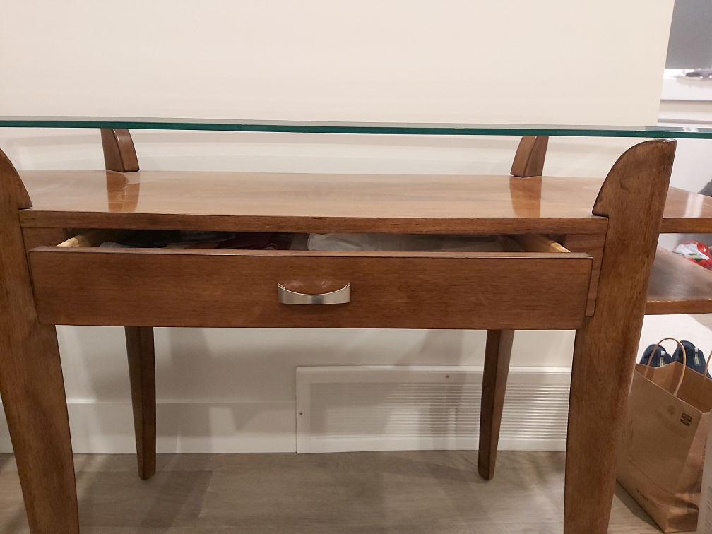Wood & Glass Top Console Table - photo 4