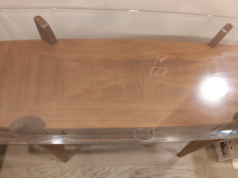 Wood & Glass Top Console Table - photo 5