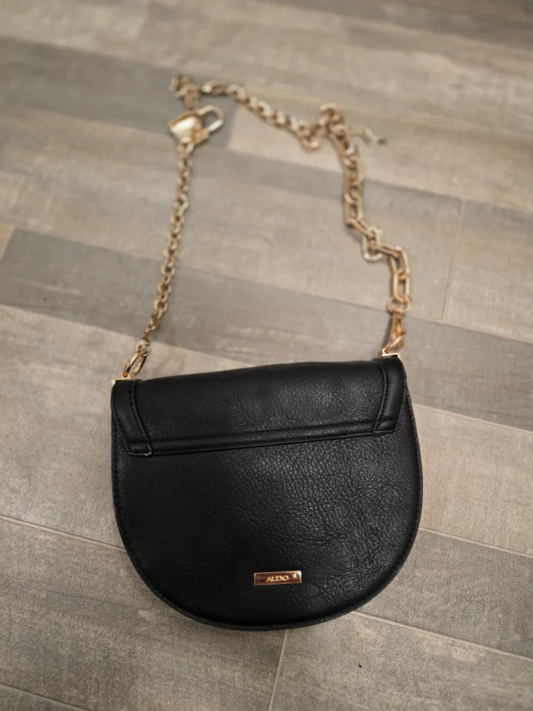 Aldo Black Crossbody Bag with Gold Chain image indicator(4)