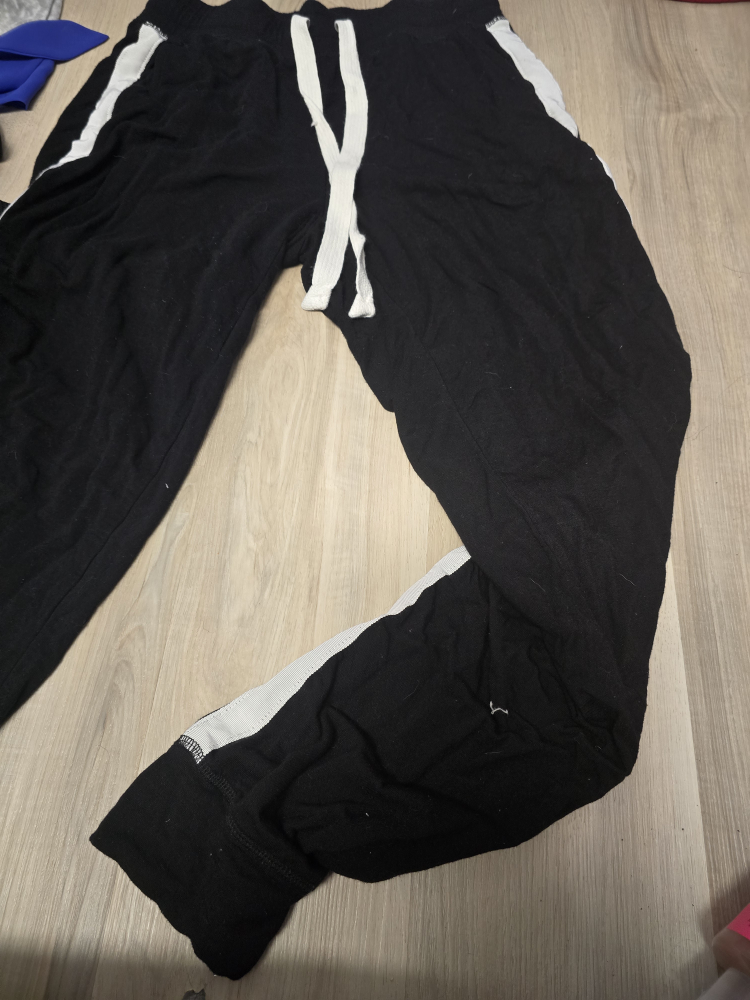 Black Jogger Pants with White Stripe