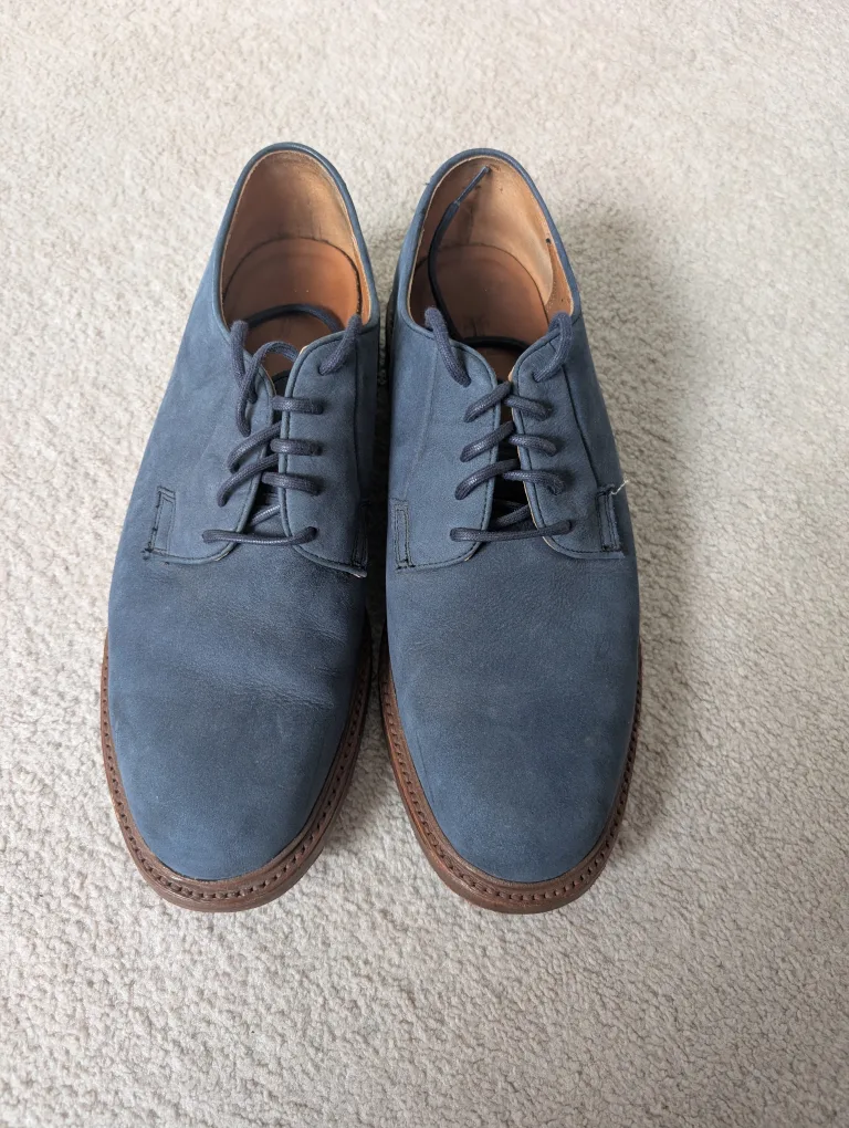 Fyre Blue Suede Men's Dress Shoes, Size 10 thumbnail