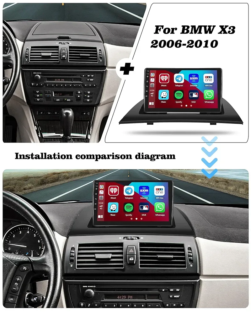 NEW! 9 Inch Android touchscreen for BMW X3 2006-2010 image indicator(2)