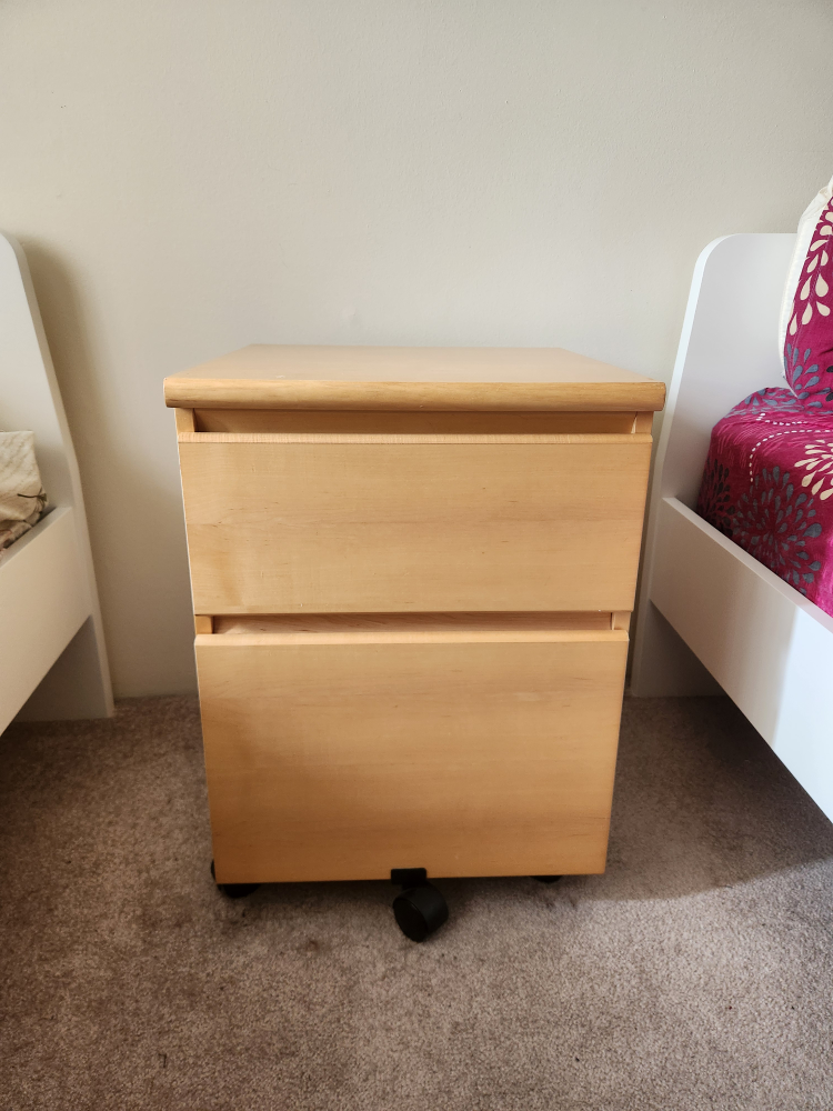 Wooden Bedside Table with Drawers