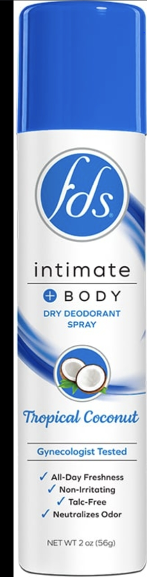 FDS Intimate + Body Tropical Coconut Dry Deodorant Spray