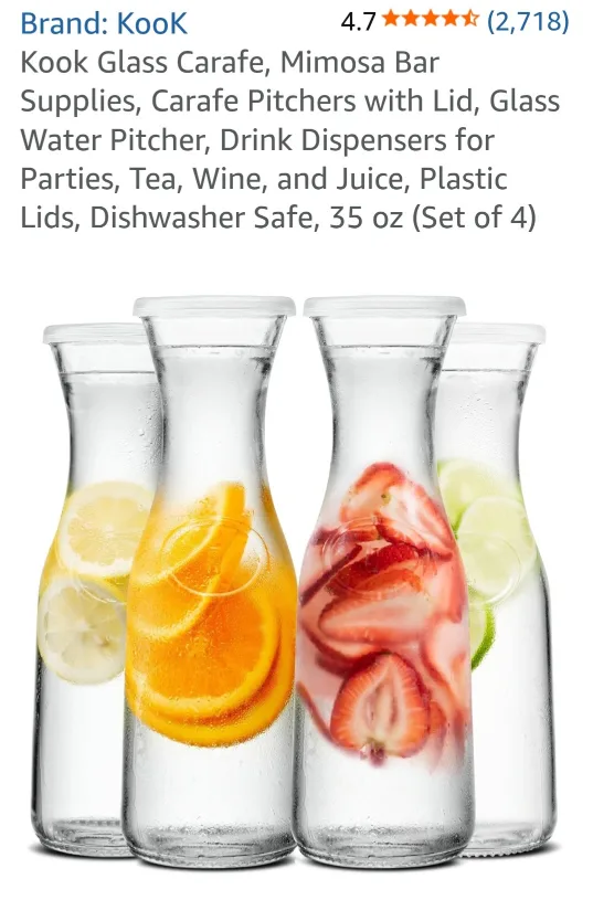Kook GLASS CARAFE 35 oz Qty.4 thumbnail