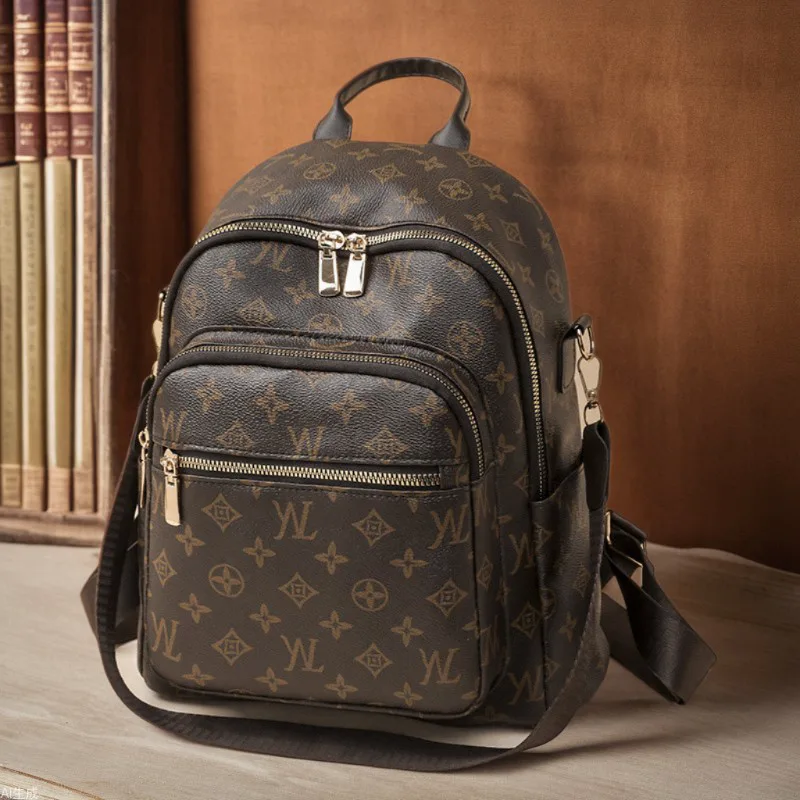 Brown Patterned Backpack thumbnail
