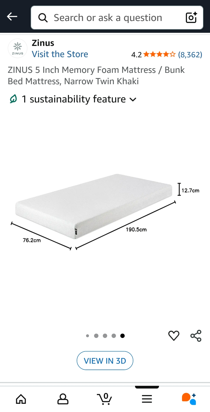 Zinus 5-Inch Memory Foam Narrow Twin Mattress - photo 5