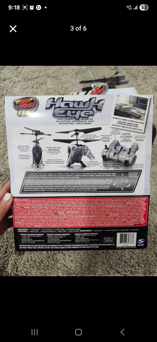 New Air Hogs Hawk Eye Video Camera Helicopter - photo 2