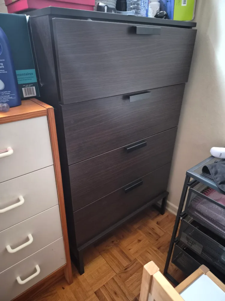 Dark Brown 4-Drawer Dresser thumbnail