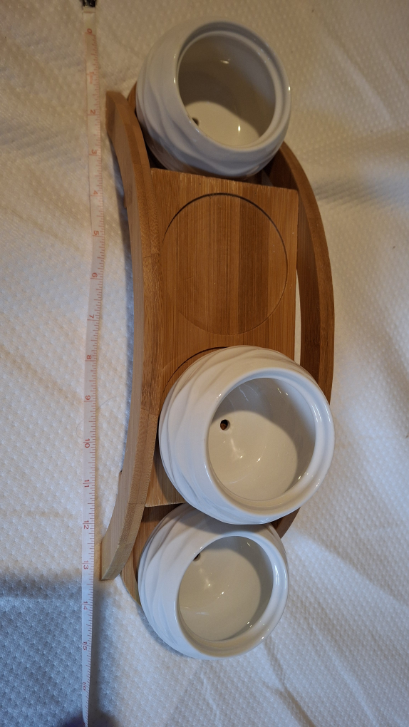New Yarlung 4-Pack 2.75" Ceramic Pots w/ Bamboo Tray - photo 4