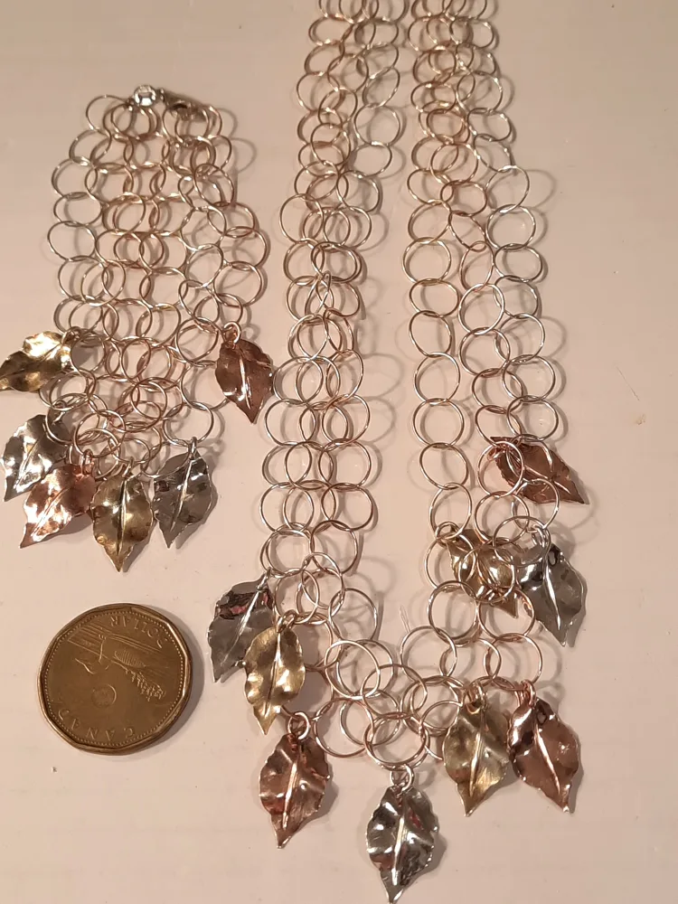 3 tone gold over 925 silver set neclase bracelet image indicator(4)