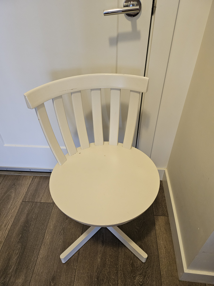 Edsby Verken Mid Century White Swivel Chair