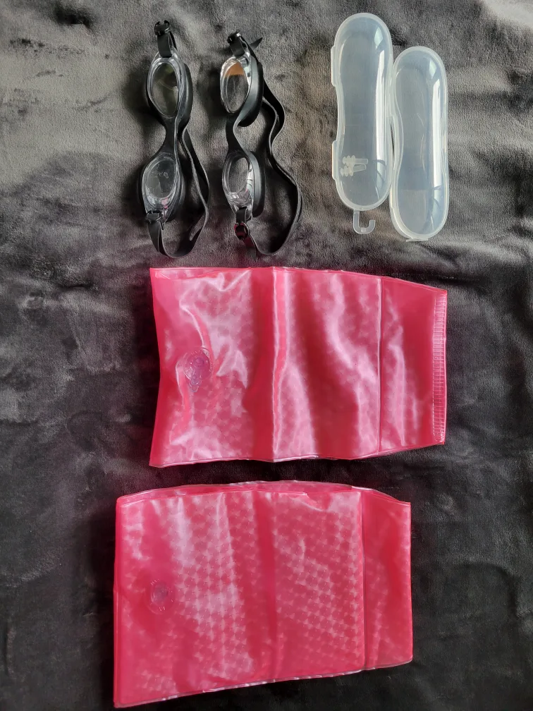 Swimming Goggles and Arm Floats thumbnail