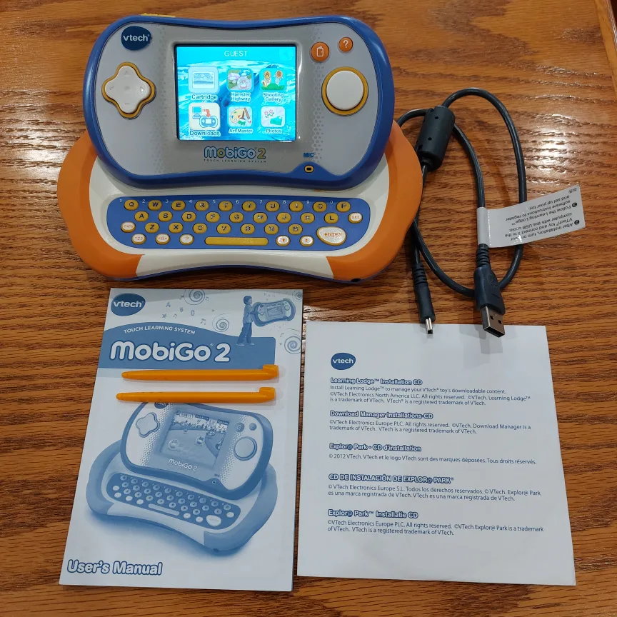 Vtech Mobigo 2 Handheld Learning Game System & Games image indicator(2)