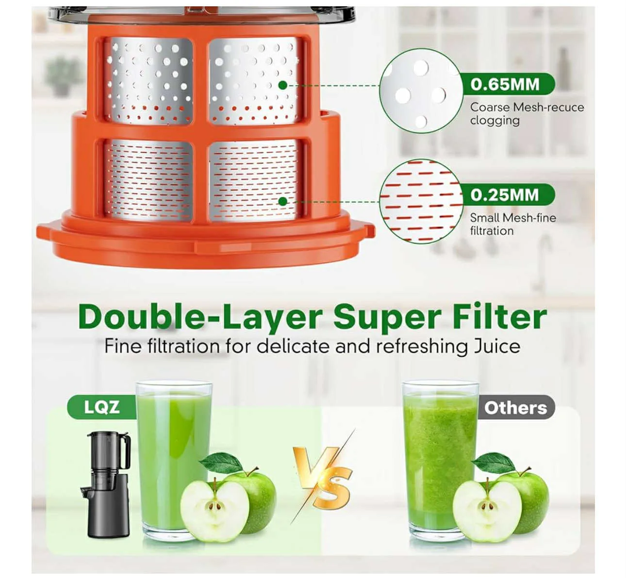 LRZ Fourth Masticating Juicer - Slow Cold Press image indicator(9)
