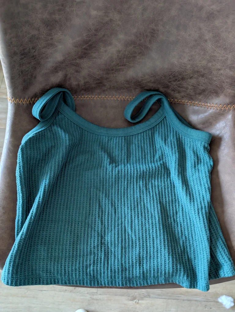 Green Waffle Tank Top thumbnail