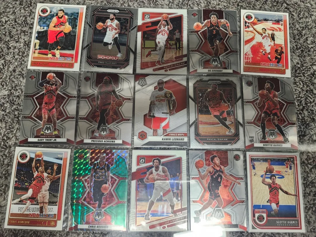 Toronto Raptors NBA Trading Cards in a clear frame thumbnail