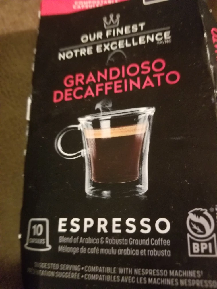 Our Finest Grandioso Decaffeinato Espresso - 12 Capsules 🧡