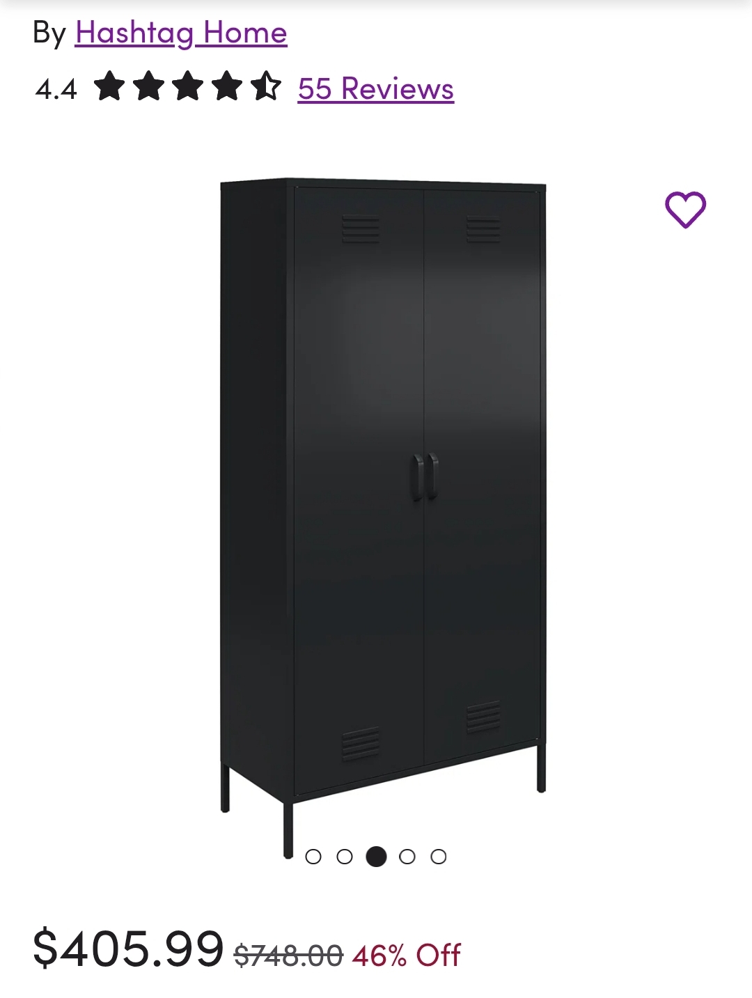 Hashtag Home Black Metal Locker - photo 2