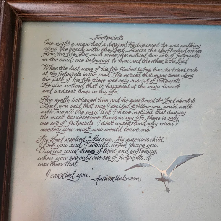 Framed 'Footprints' Poem Art image indicator(2)