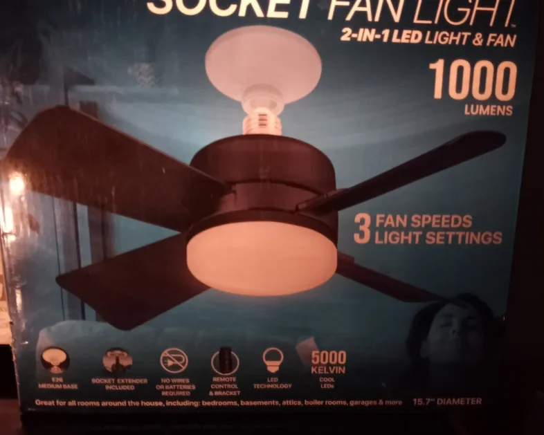 Socket Fan Light 2-in-1 LED Light & Fan thumbnail