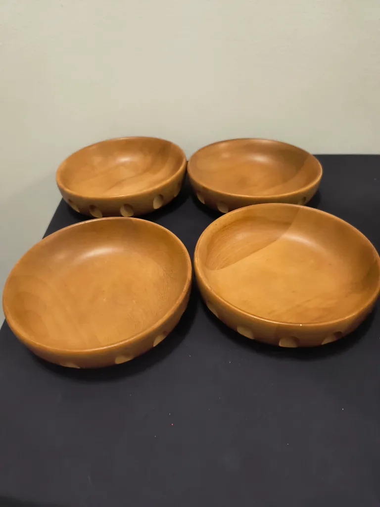 Wooden Salad Bow Set with Fork and Spoon and serving bowls image indicator(6)