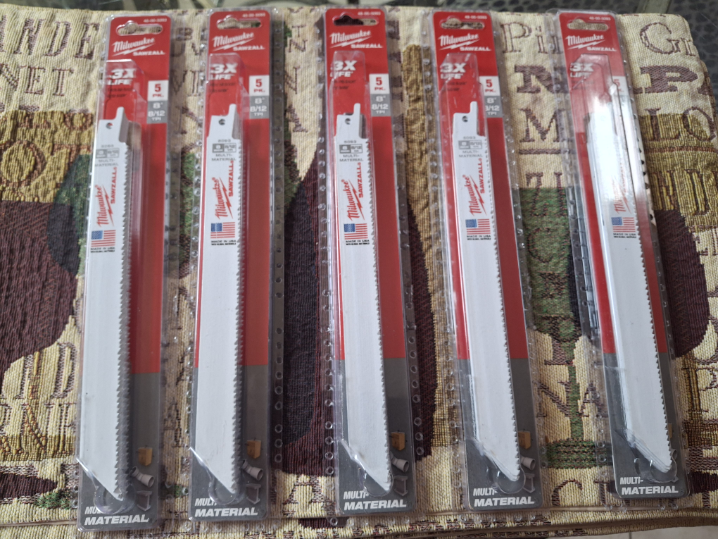 New Milwaukee Sawzall 8" Blades - 5 Pack