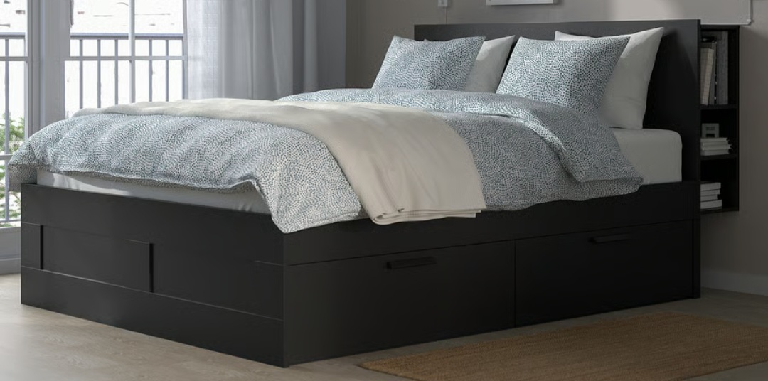 IKEA Brimnes Bed Frame with Storage & headboard- Black - photo 3