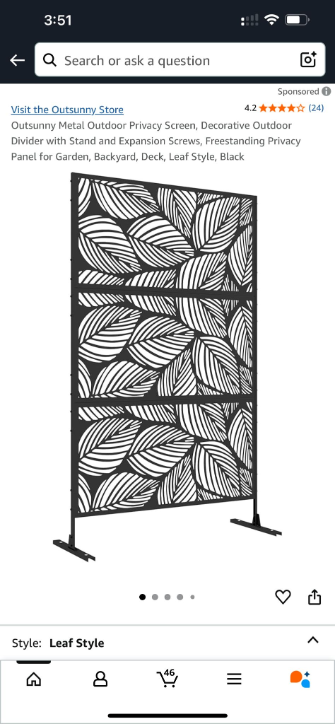 Decorative  outdoor divider