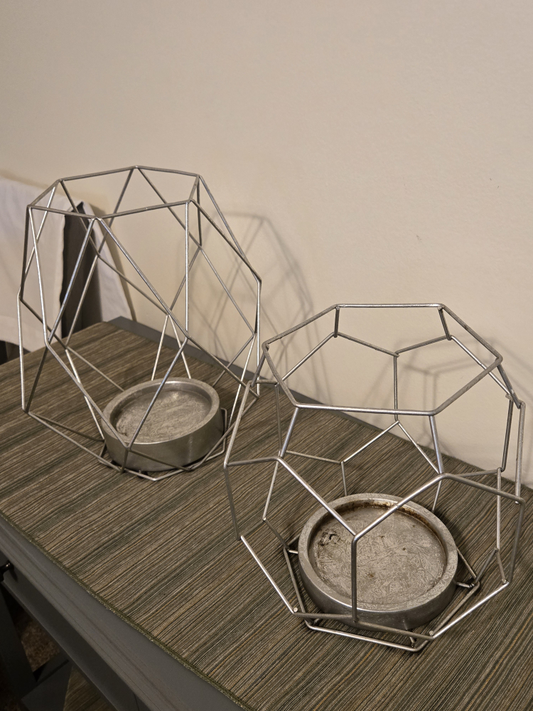 Geometric Metal Candle Holders (Set of 2) - photo 2