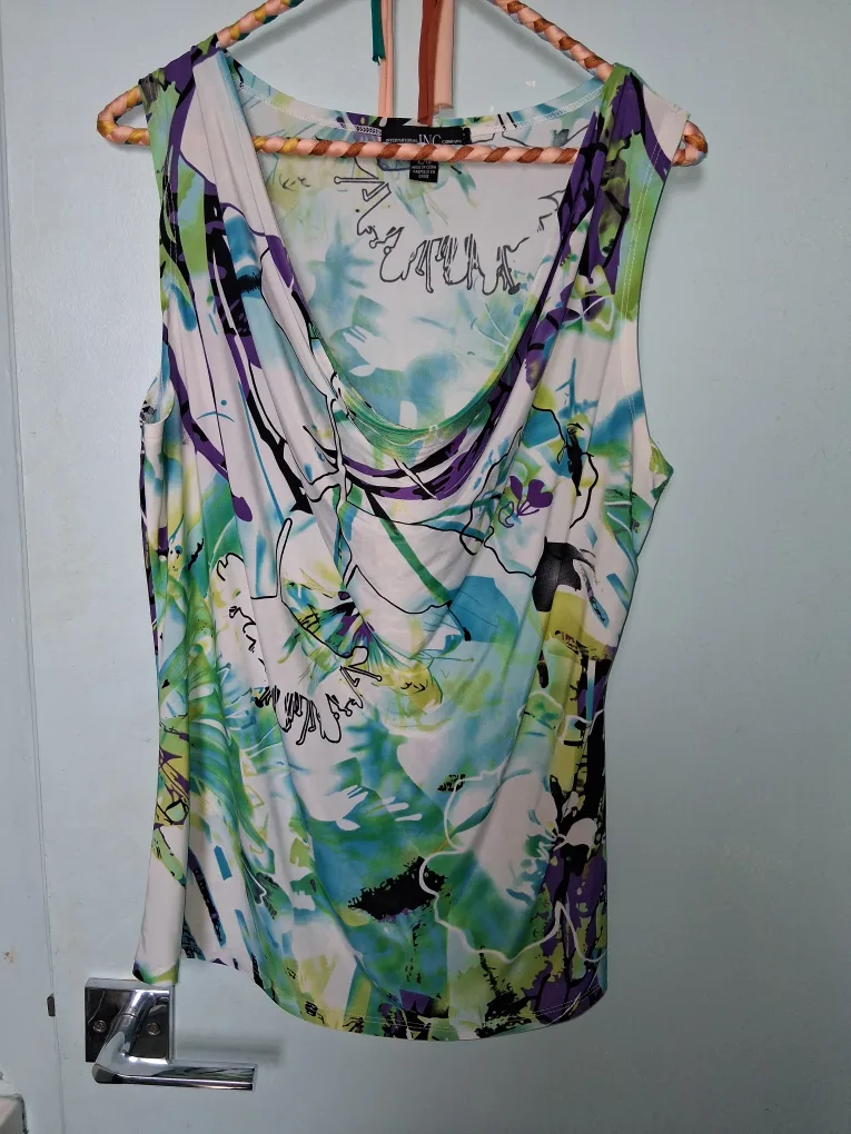 INC International Concepts Sleeveless Top XL thumbnail