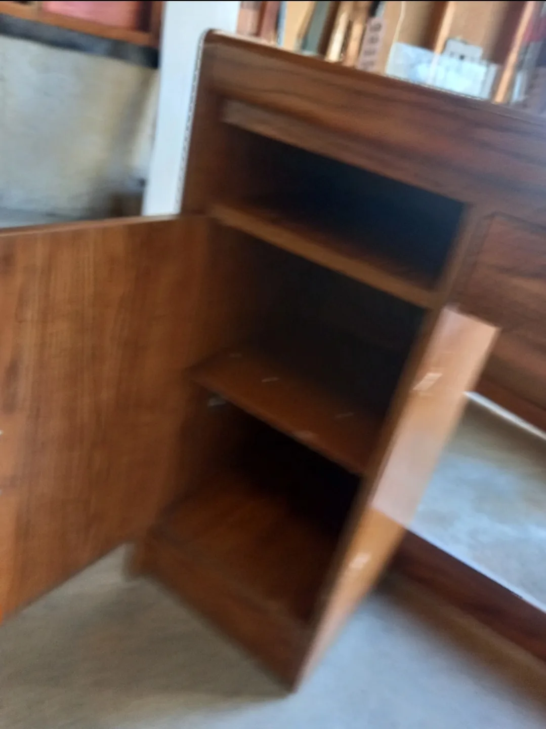 🧡  Wooden Home Office Desk ✍️ w/ upper shelving 🤎 image indicator(4)