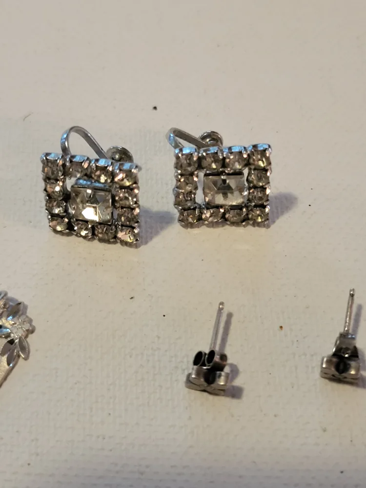 Sterling Silver Rhinestone Earrings & Pendants thumbnail