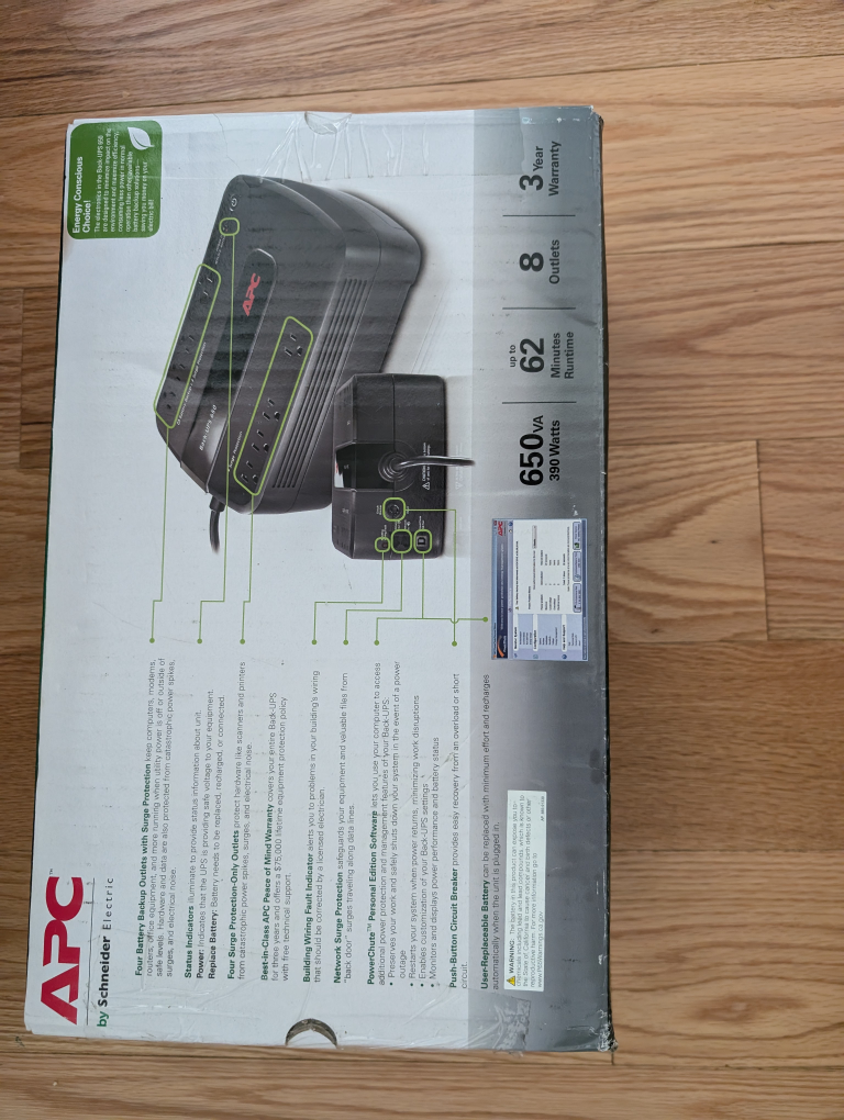 APC Back-UPS 650VA Battery Backup - photo 4
