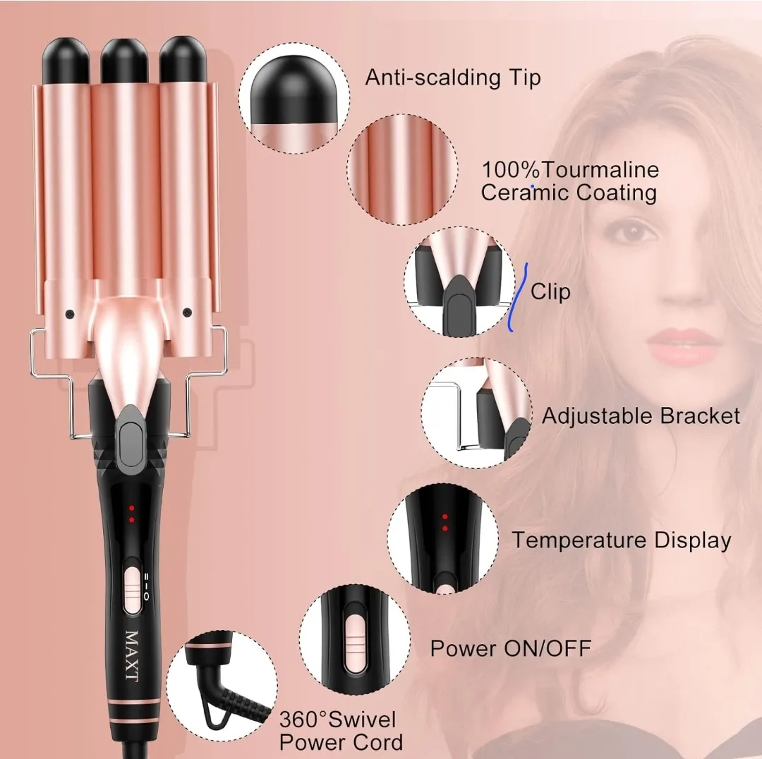 MAX-T 5-in-1 Curling Iron Wand Set image indicator(7)