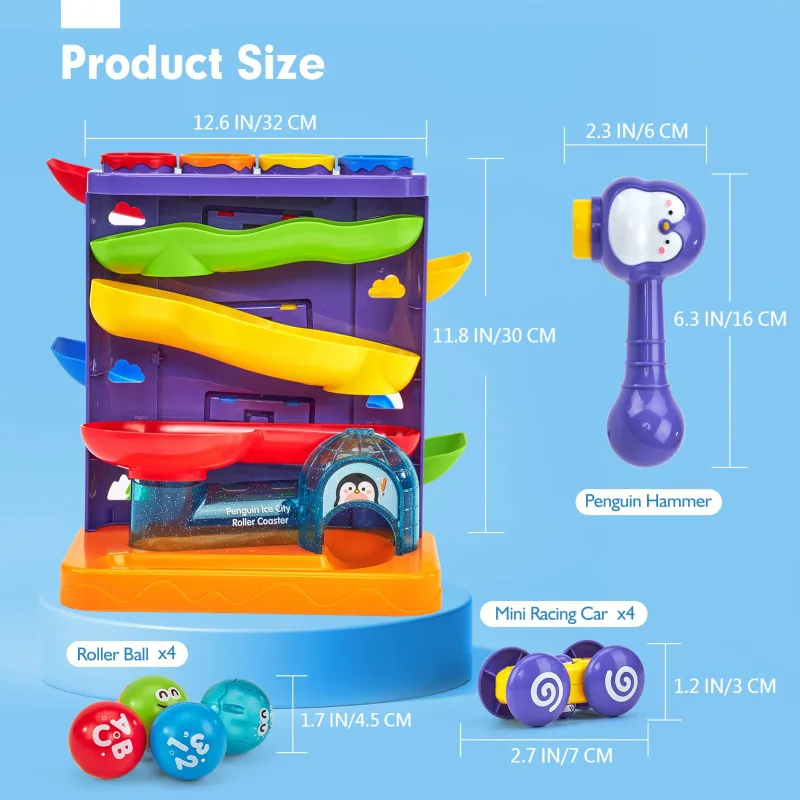 Hahaland Pound A Ball & Car Ramp Toy Montessori - New in Box! image indicator(6)