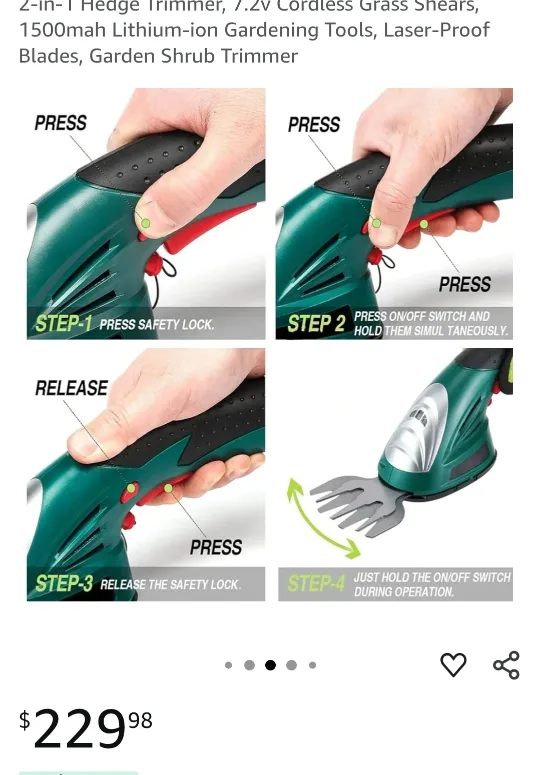 2-in-1 Cordless Grass Shear & Hedge Trimmer image indicator(7)